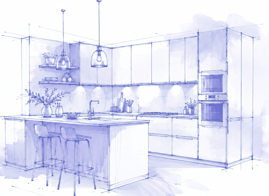 Кухня, спроєктована у SketchUp